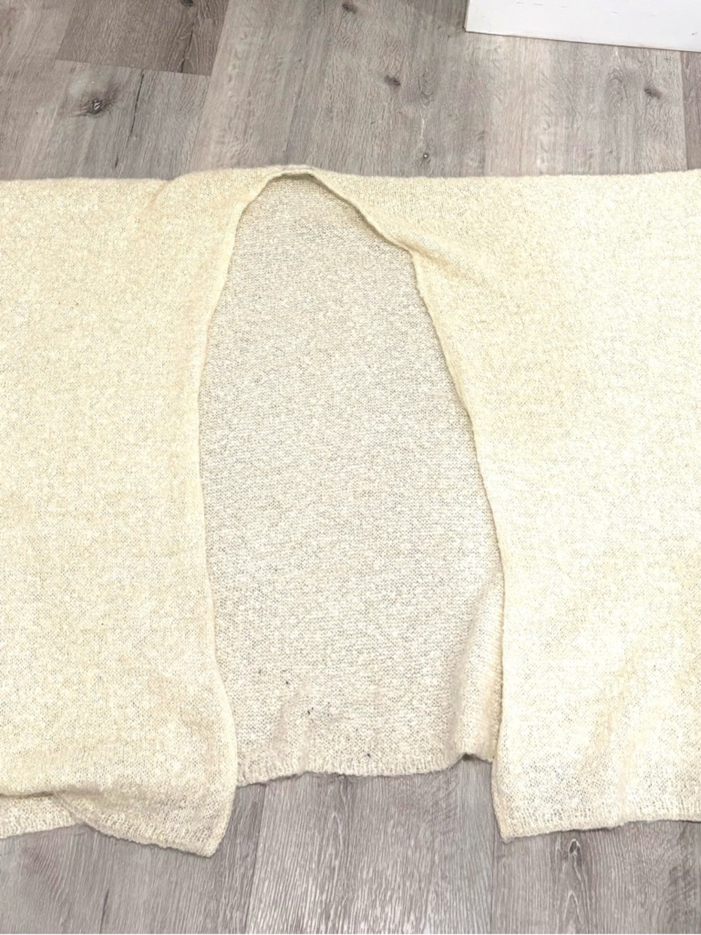 Cozy Cream Fresh Yellow with GOLD Knit Open Wrap Poncho